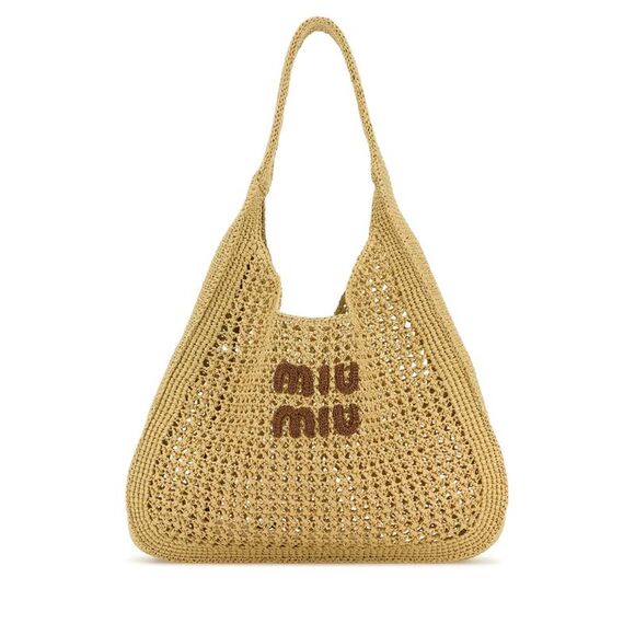 Miu Miu Women Beige Crochet Shopping Bag - Picture 1 of 2